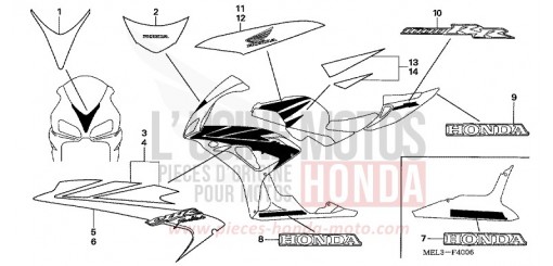 RAYURE/MARQUE (7) CBR1000RR7 de 2007